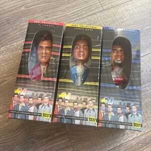 Nsync 2001 Collectible Bobblehead Set - JC Chasez, Lance Bass, Chris Kirkpatrick